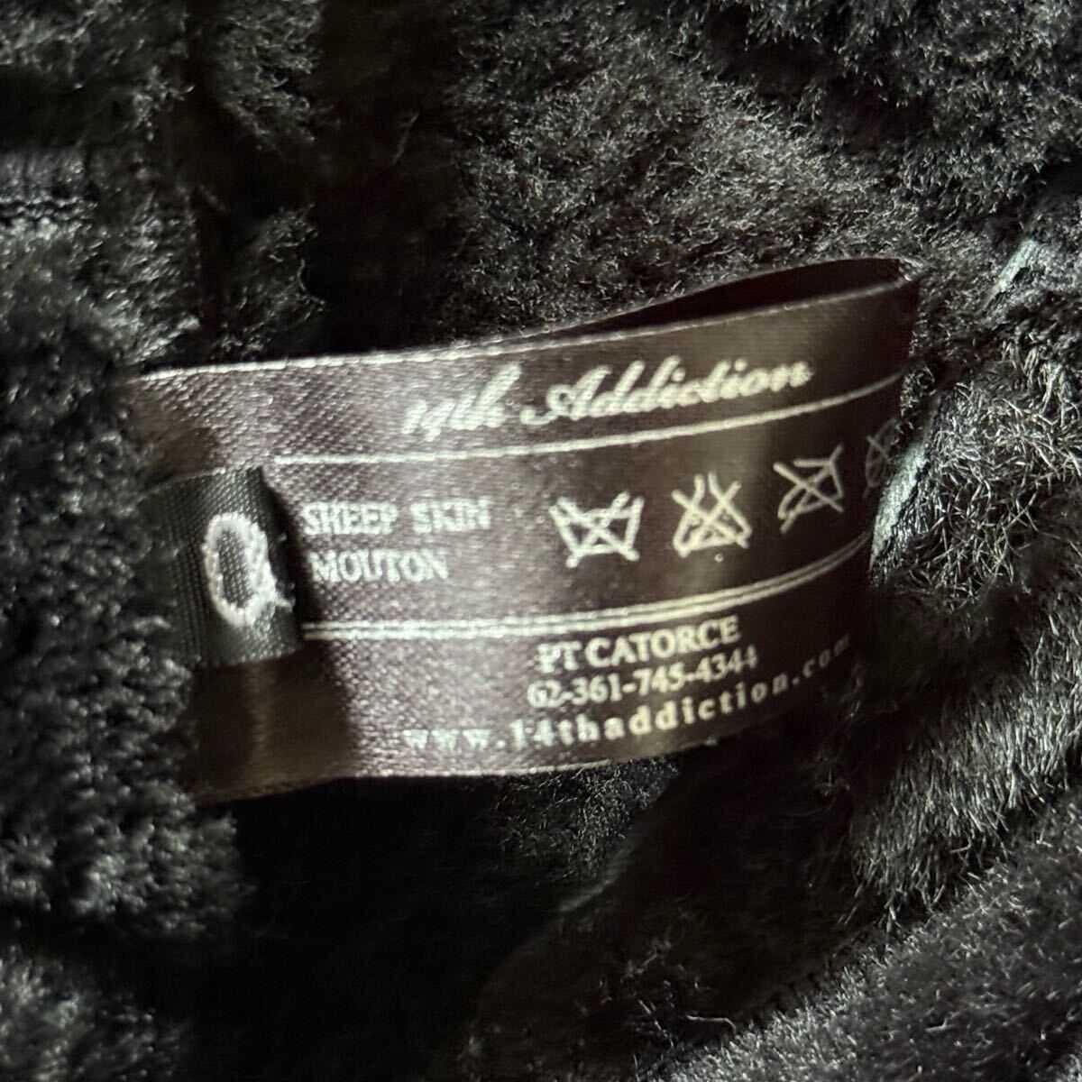 14th addiction Archive Hooded Mouton Leather Jacket 14th addiction Archive Hooded Mouton Leather Jacket