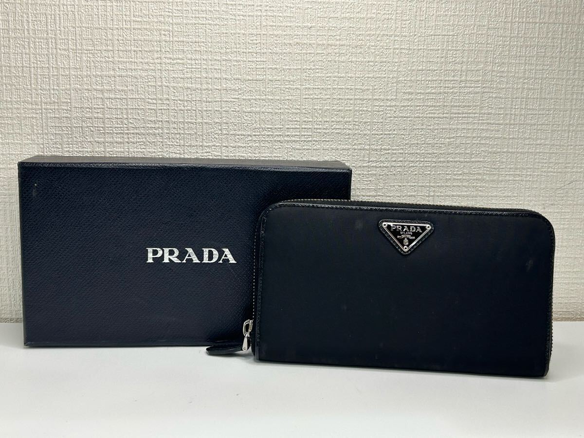 1円スタート PRADA プラダ 長財布 ラウンドファスナー ブラック 1円スタート PRADA プラダ 長財布 ラウンドファスナー ブラック
