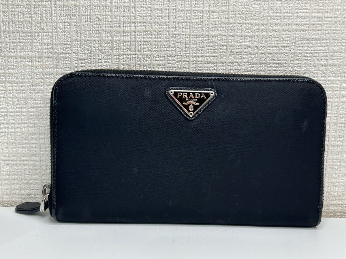 1円スタート PRADA プラダ 長財布 ラウンドファスナー ブラック 1円スタート PRADA プラダ 長財布 ラウンドファスナー ブラック