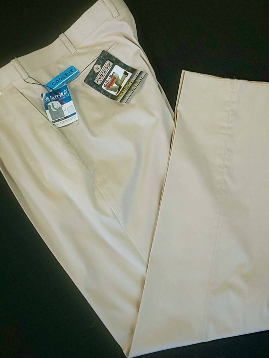 新品 SALE!! 特別価格 送料無料 ワンタック チノパン コットンパンツ 綿パン ストレッチ 美腳 メッシュ里地 ビッグサイズ W105 2941-3 　