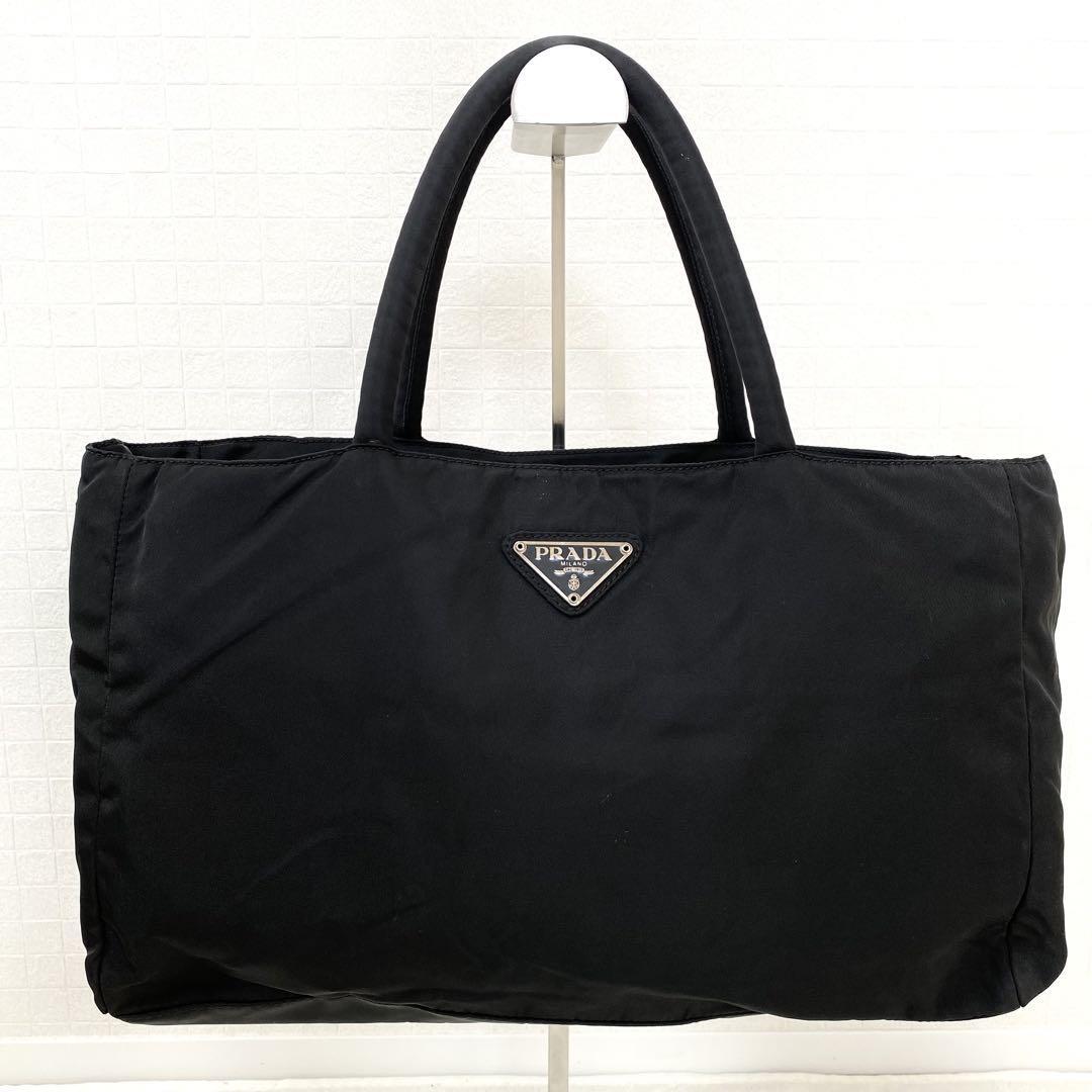 正規品 PRADAプラダ ナイロン ハンドバッグ 三角ロゴ ブラック 正規品 PRADAプラダ ナイロン ハンドバッグ 三角ロゴ ブラック