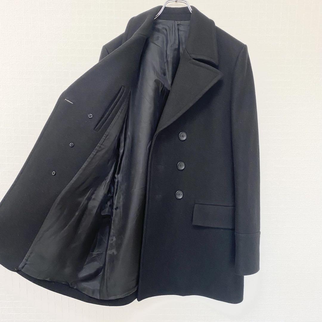 正規品】 BALENCIAGA メンズ ピーコート ブラック ウール サイズ 正規品】 BALENCIAGA メンズ ピーコート ブラック ウール サイズ