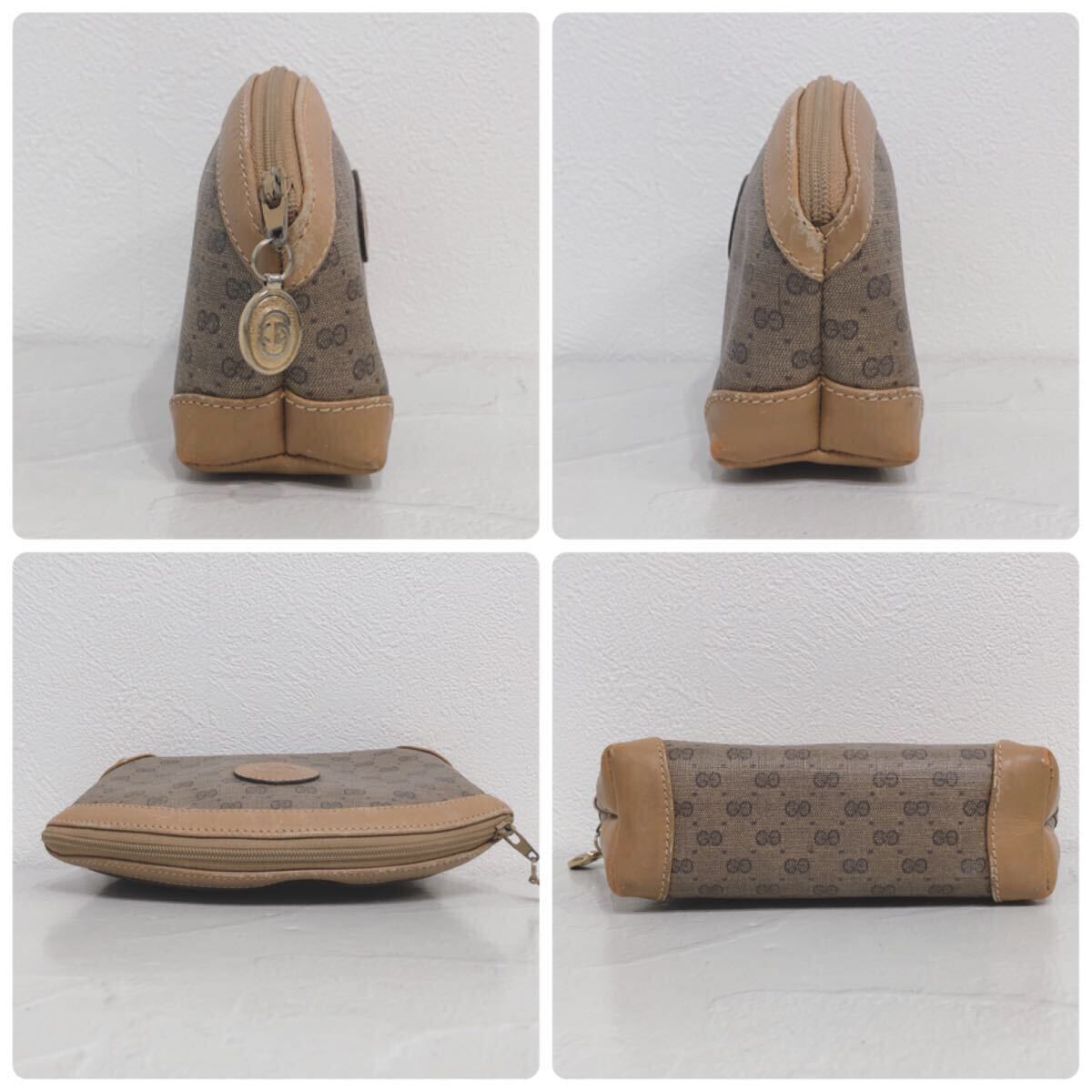 大特価【正規品】GUCCI グッチGG柄ポーチミニバッグブラウンヴィンテージ GUCCI グッチ ポーチ ヴィンテージ オールドグッチ 化粧ポーチ