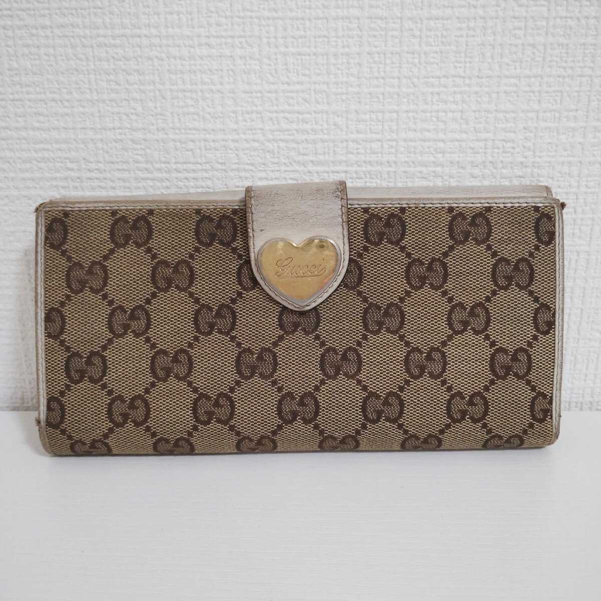 GUCCI グッチ 長財布 GGキャンバス レザー ベージュ Wホック GUCCI グッチ 長財布 GGキャンバス レザー ベージュ Wホック
