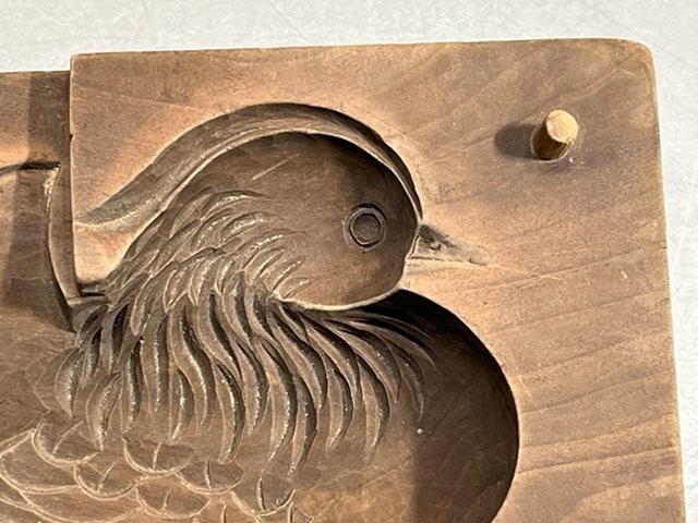 古い菓子型 鴛鴦 おしどり 鳥 落雁 和菓子 昭和レトロ 木彫り 古い菓子型 鴛鴦 おしどり 鳥 落雁 和菓子 昭和レトロ 木彫り