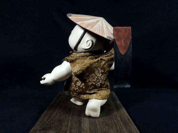 人形師 岡本玉水/「孝子/筍掘り」/御所人形/高:17cm/共箱/日本 人形師 岡本玉水/「孝子/筍掘り」/御所人形/高:17cm/共箱/日本