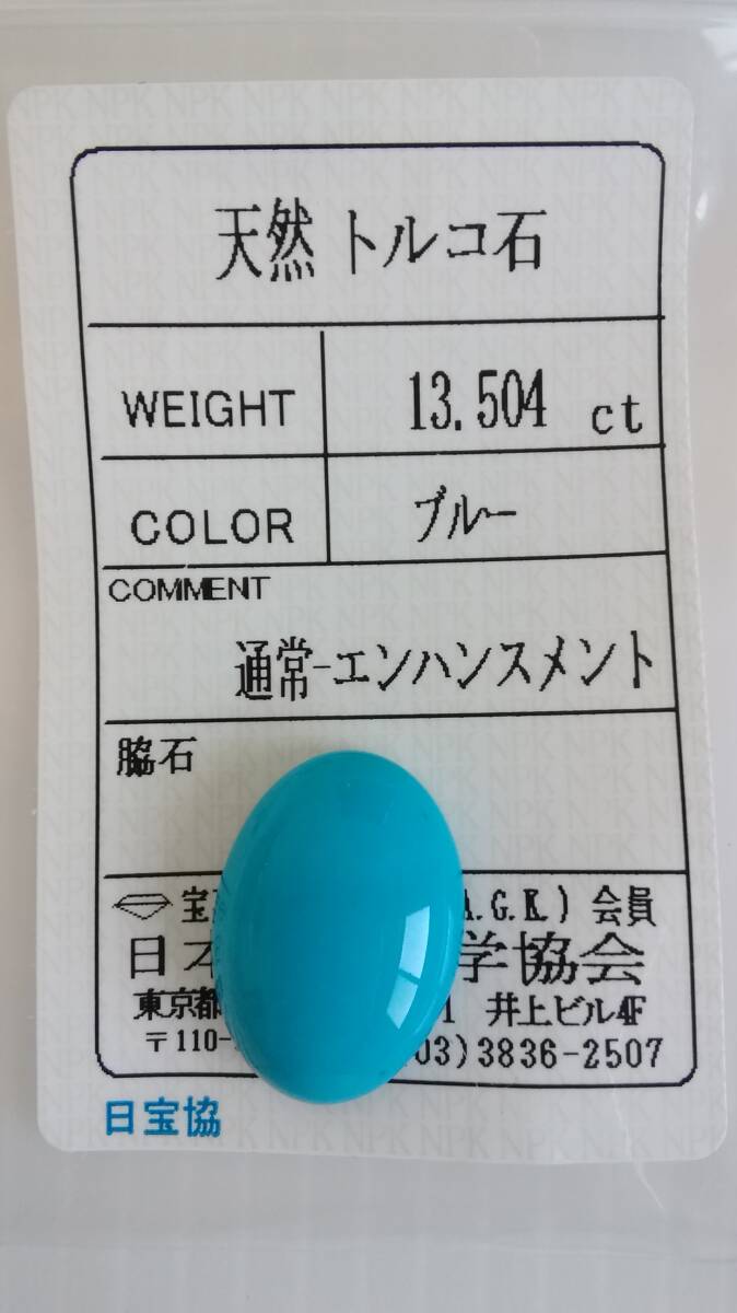 安価 天然 トルコ石 ルース ターコイズ 20x15x6mm、13.504ct トルコ石