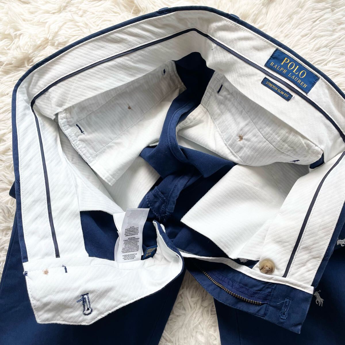 美品 RALPH LAUREN チノパン ストレッチ ポニー刺繍 総柄 美品 RALPH LAUREN チノパン ストレッチ ポニー刺繍 総柄