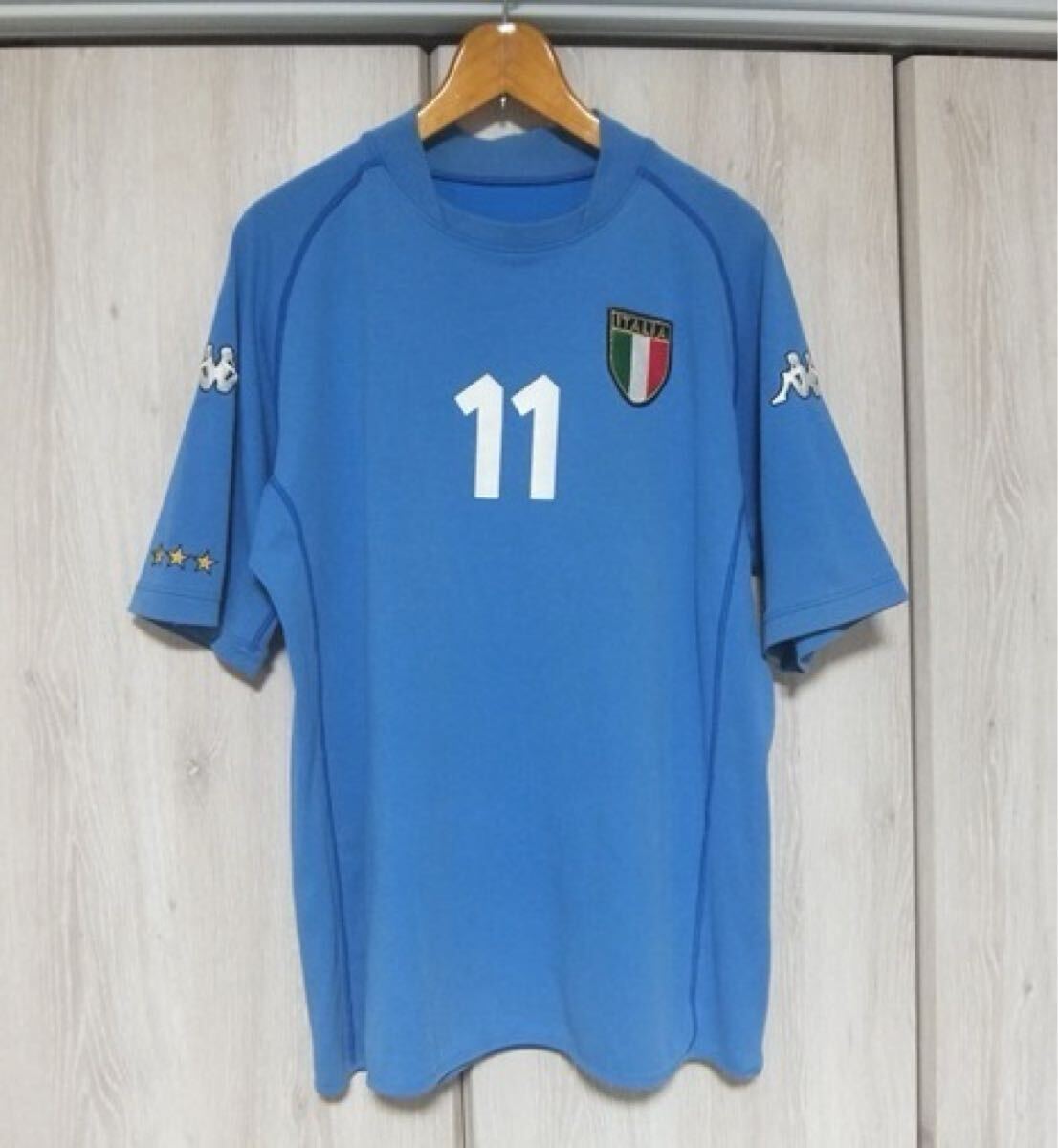 日本製 Kappa カッパ サッカーイタリア代表 00/01 ユニフォーム M Kappa製 00-01 イタリア代表 デルピエロ ホーム ユニフォーム O