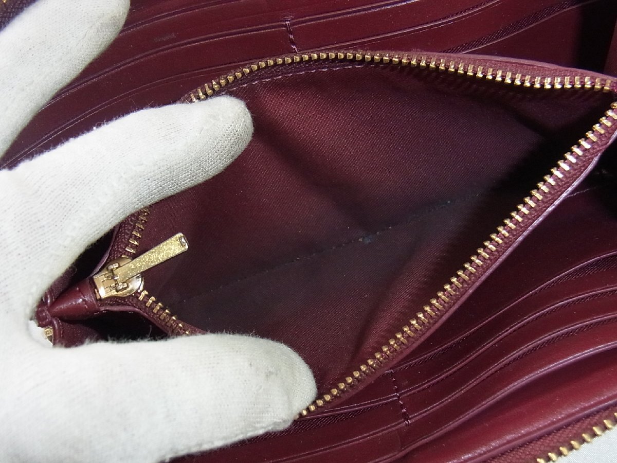 コーチ COACH 財(cái)布 ラウンドファスナー レディース バイカラー PVCレザー 赤系 中古品