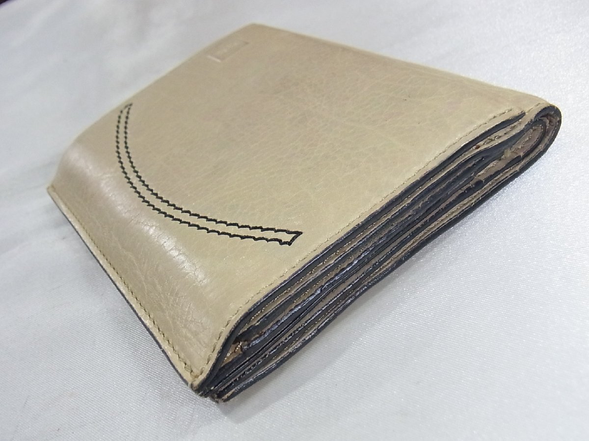 バリー BALLY 財(cái)布 ３つ折り コンパクト レザー アイボリー 中古品