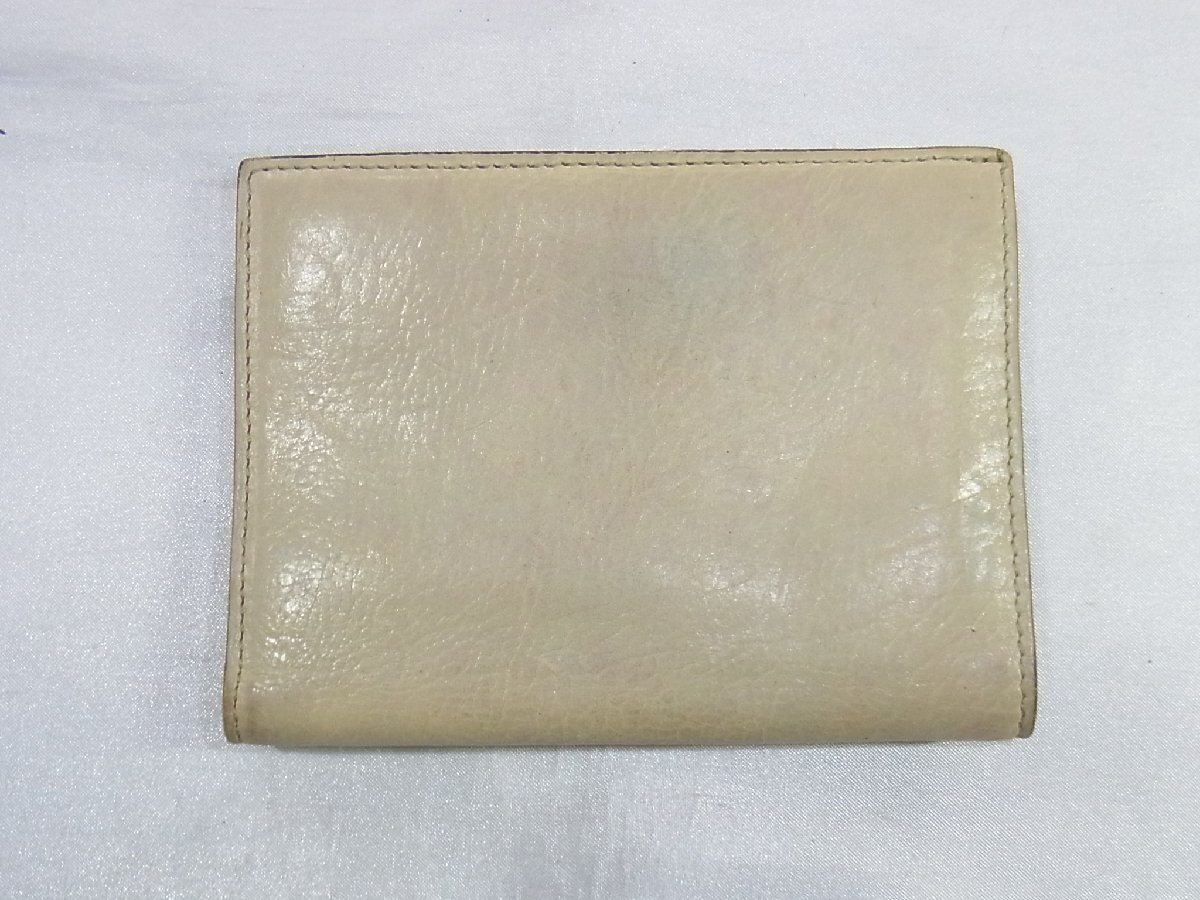 バリー BALLY 財(cái)布 ３つ折り コンパクト レザー アイボリー 中古品