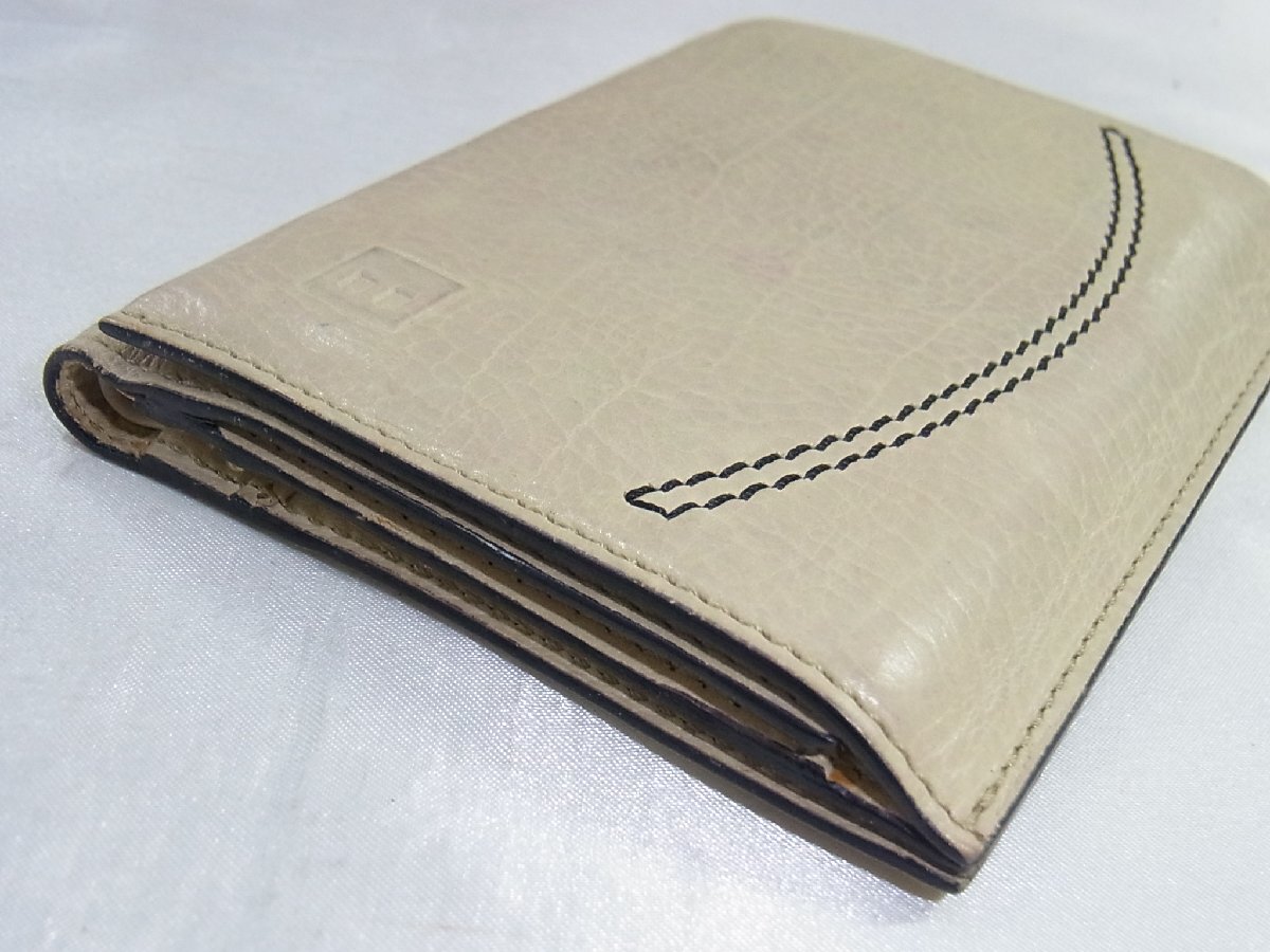 バリー BALLY 財(cái)布 ３つ折り コンパクト レザー アイボリー 中古品
