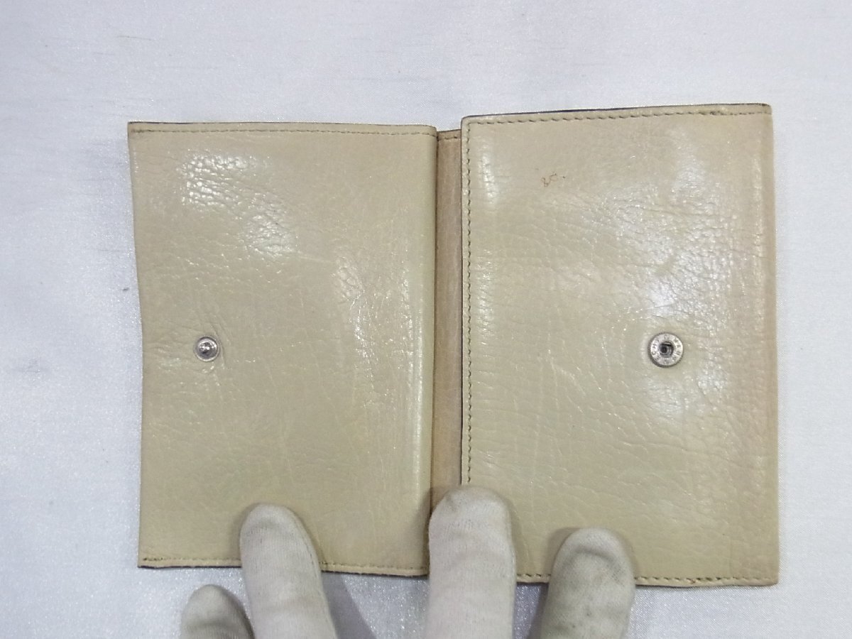 バリー BALLY 財(cái)布 ３つ折り コンパクト レザー アイボリー 中古品