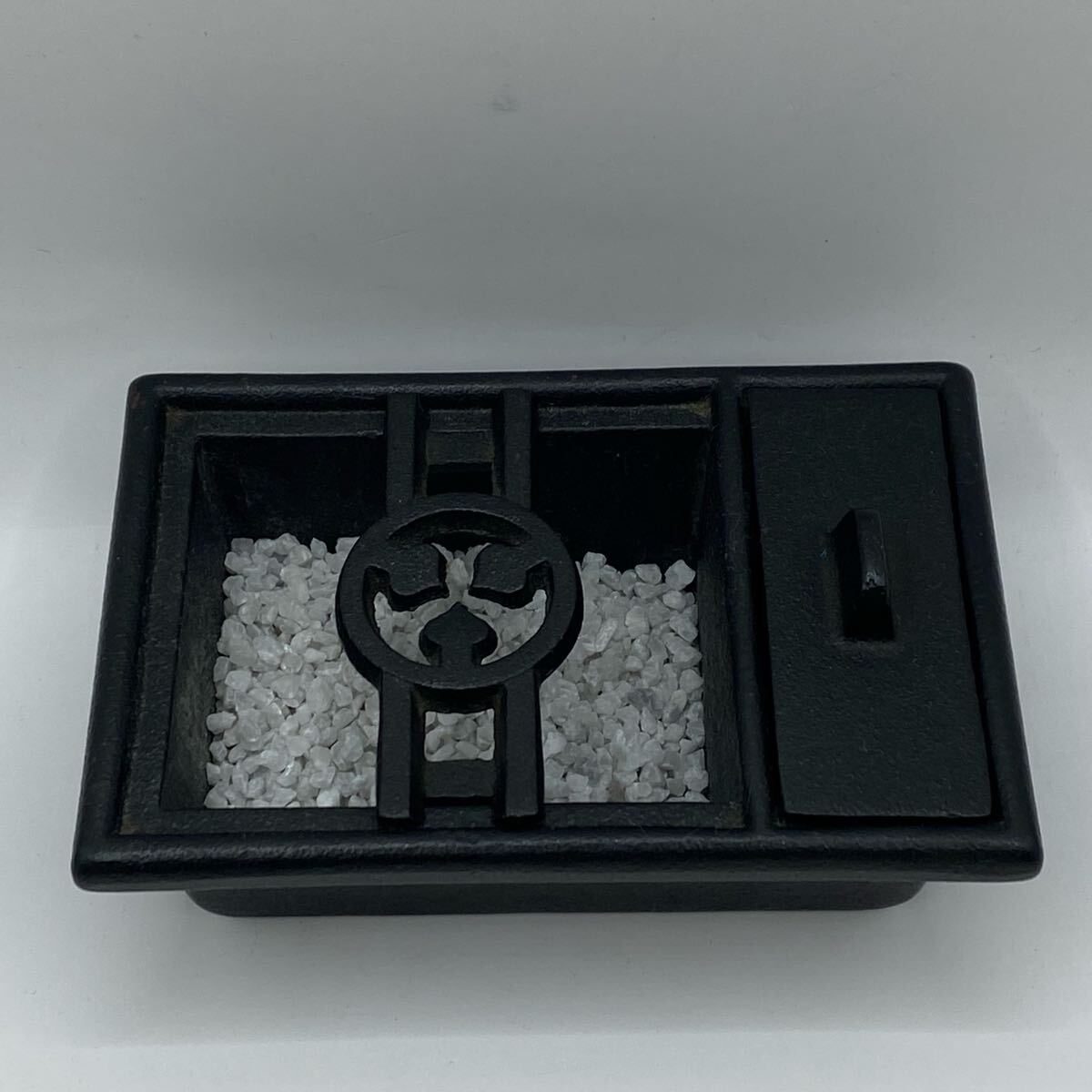 M0426704B 南部鉄器 ミニ鉄瓶 火鉢 長火鉢 囲炉裏 灰匙 火箸