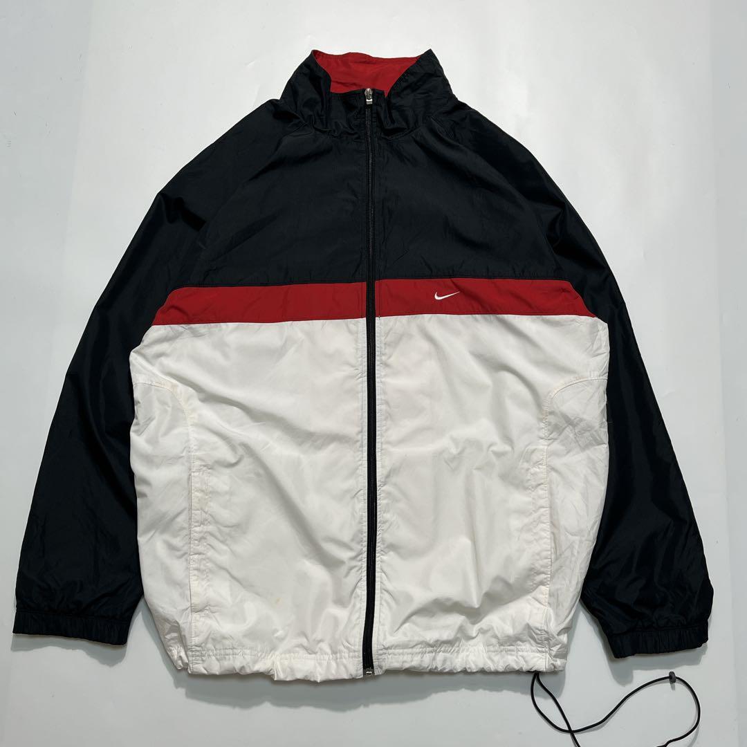 00's NIKE ナイキ ナイロンジャケット XL 黒白 ブラック ワン 00's NIKE ナイキ ナイロンジャケット XL 黒白 ブラック ワン