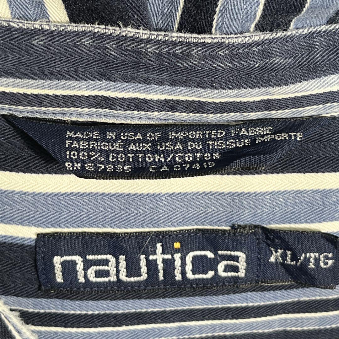 90's nautica ノーティカ USA製 アメリカ製 バンドカラーシャツ 90's nautica ノーティカ USA製 アメリカ製 バンドカラーシャツ