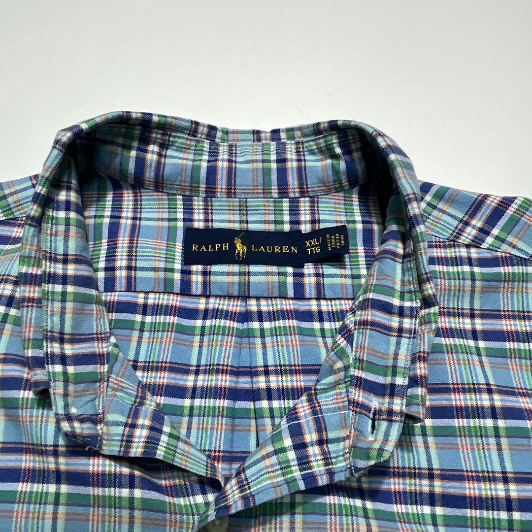 Ralph Lauren ラルフローレン 長袖BDシャツ 2XL 水色 マドラス Ralph Lauren ラルフローレン 長袖BDシャツ 2XL 水色 マドラス