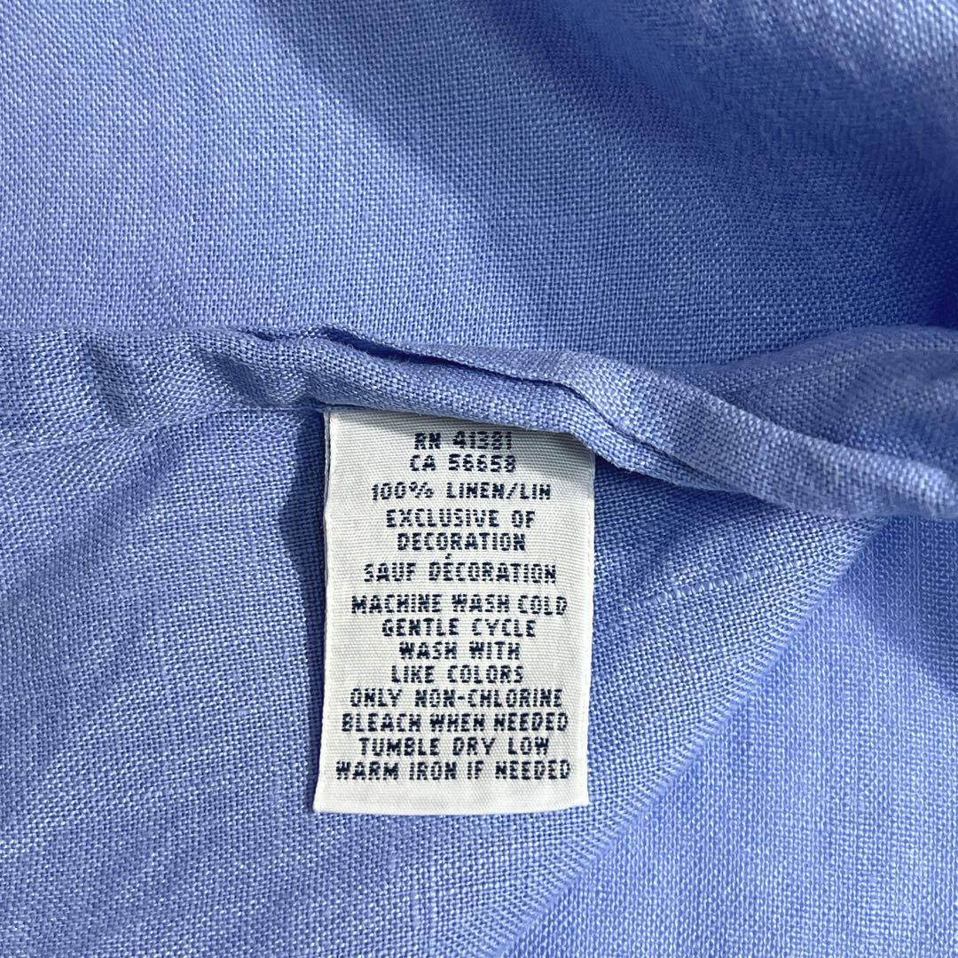 POLO Ralph Lauren ラルフローレン 長袖リネンシャツ L 青 POLO Ralph Lauren ラルフローレン 長袖リネンシャツ L 青