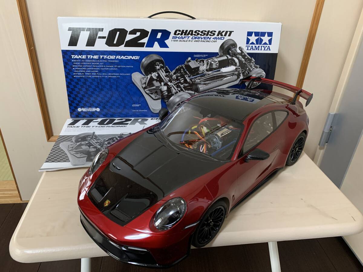 組立品】タミヤ1/10 TT-02Rシャーシキット+ポルシェ 911 GT3 組立品】タミヤ1/10 TT-02Rシャーシキット+ポルシェ 911 GT3