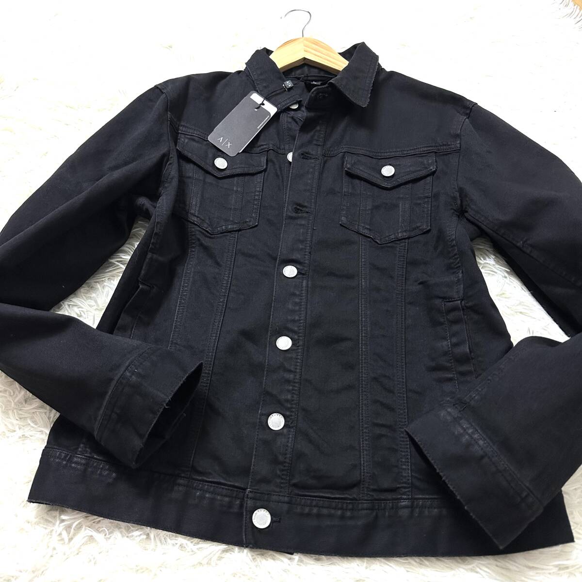 美品銀釦GIORGIO ARMANI EXCHANGEデニムジャケットM-65 美品銀釦GIORGIO ARMANI EXCHANGEデニムジャケットM-65
