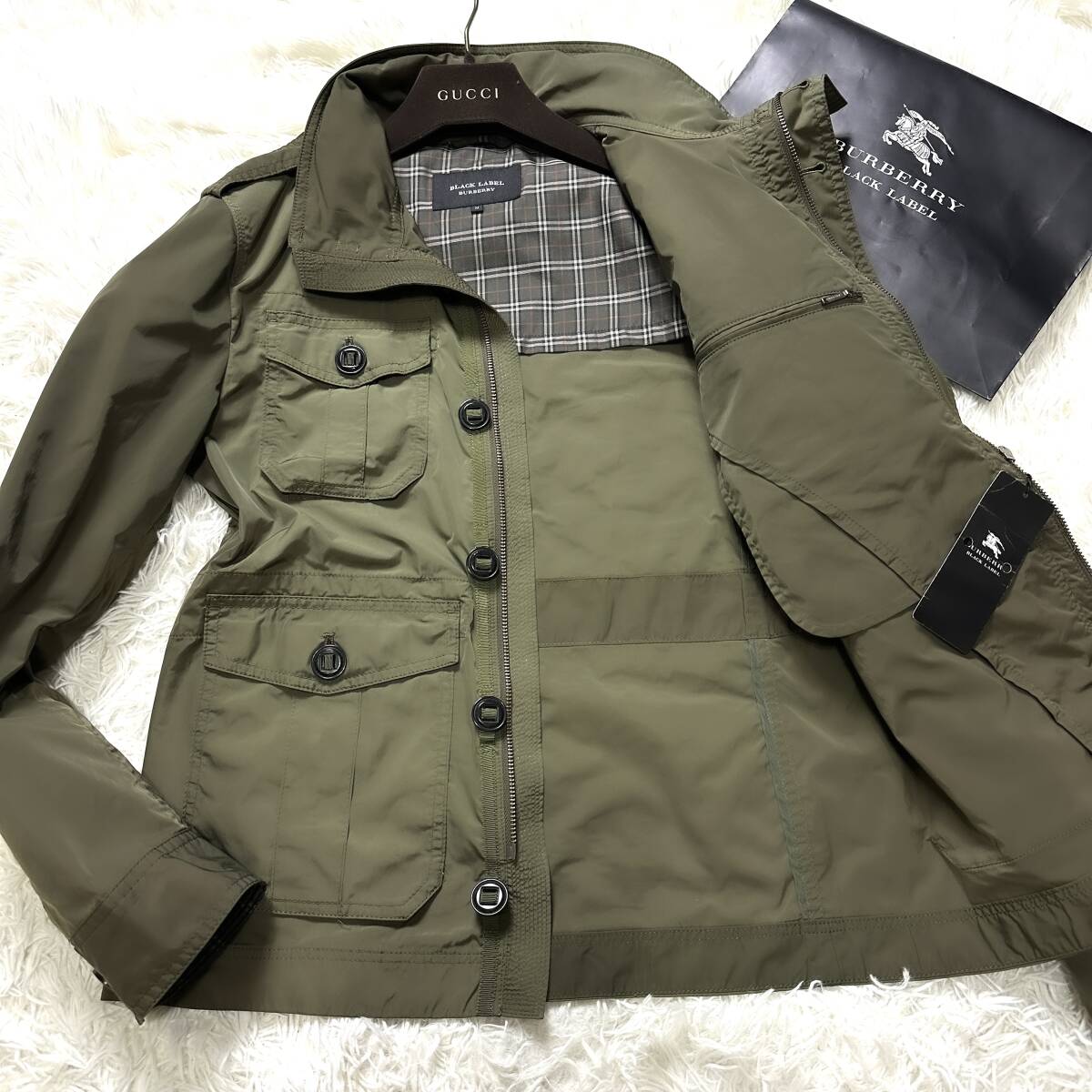 未使用級BURBERRY BLACKLABELナポレオンミリタリージャケットM 未使用級BURBERRY BLACKLABELナポレオンミリタリージャケットM