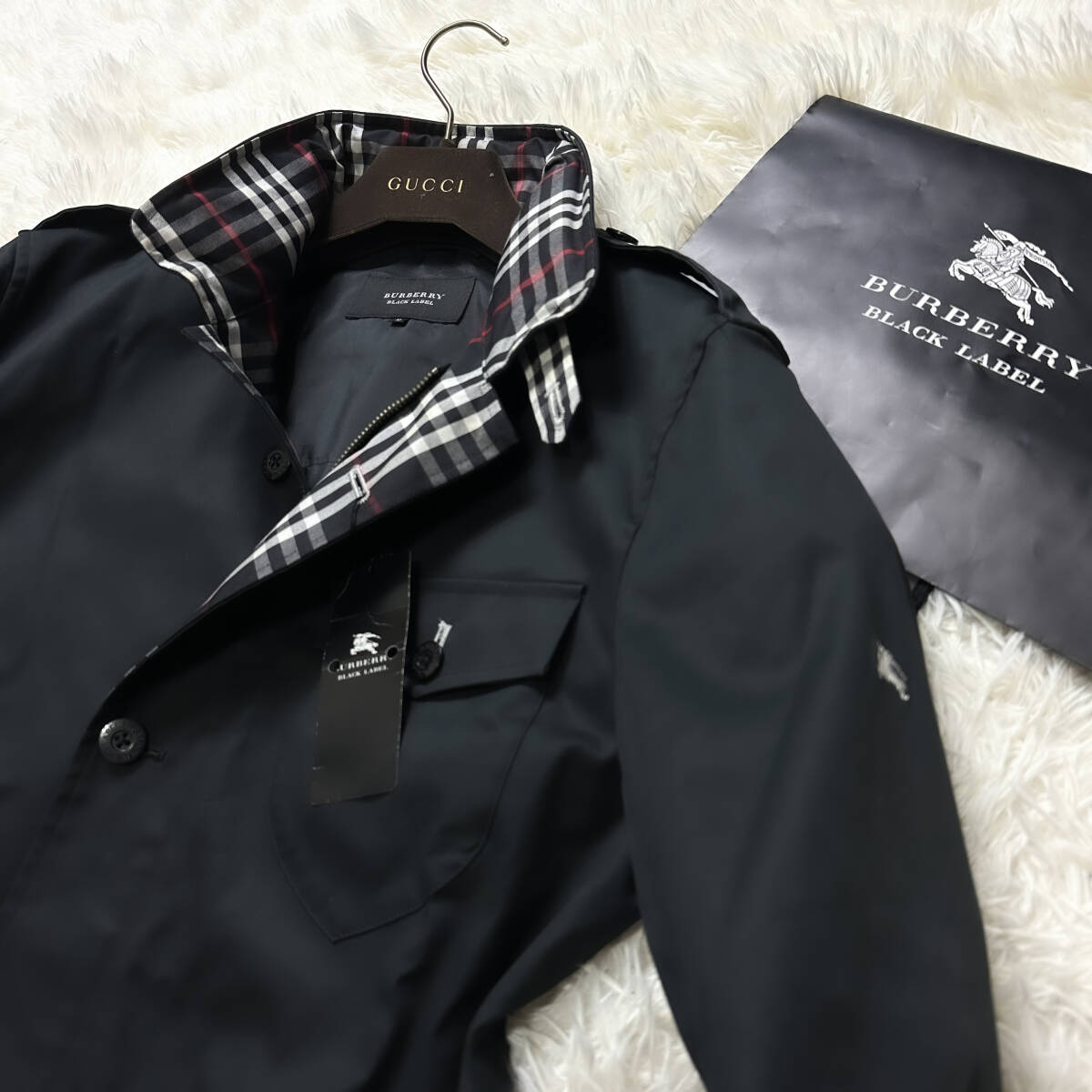 未使用級銀釦BURBERRY BLACK LABELミリタリージャケットM-65 未使用級銀釦BURBERRY BLACK LABELミリタリージャケットM-65
