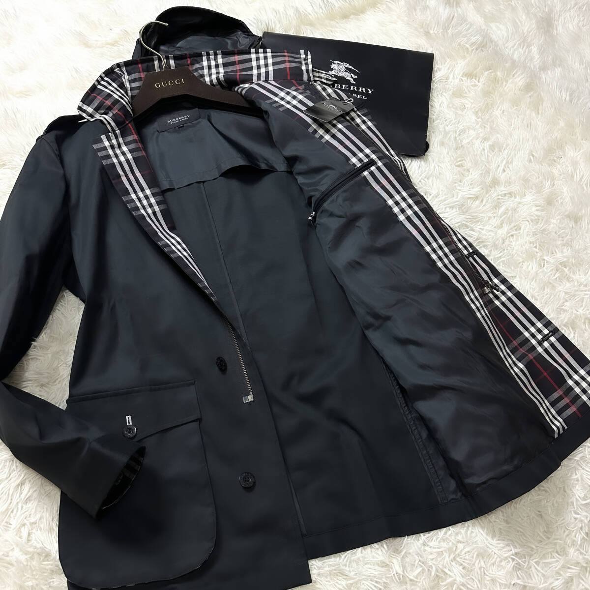 未使用級銀釦BURBERRY BLACK LABELミリタリージャケットM-65 未使用級銀釦BURBERRY BLACK LABELミリタリージャケットM-65