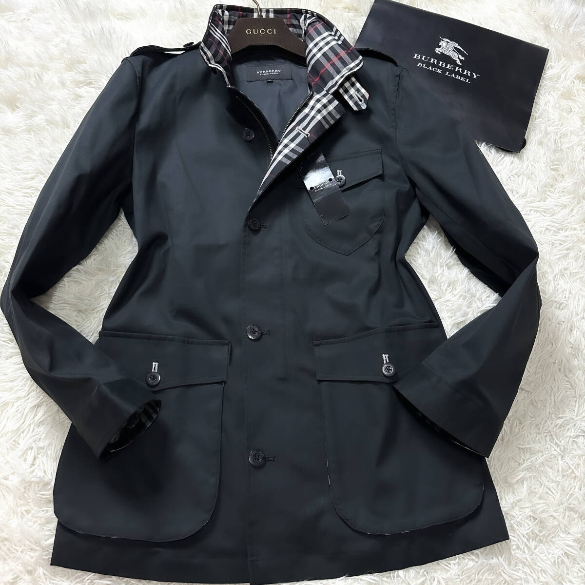 未使用級銀釦BURBERRY BLACK LABELミリタリージャケットM-65 未使用級銀釦BURBERRY BLACK LABELミリタリージャケットM-65