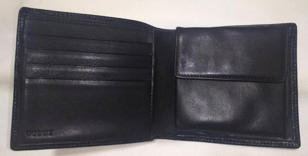 LOEWE ロエベ 二つ折り財布 ウォレット ブラック 黒 レザー LOEWE ロエベ 二つ折り財布 ウォレット ブラック 黒 レザー