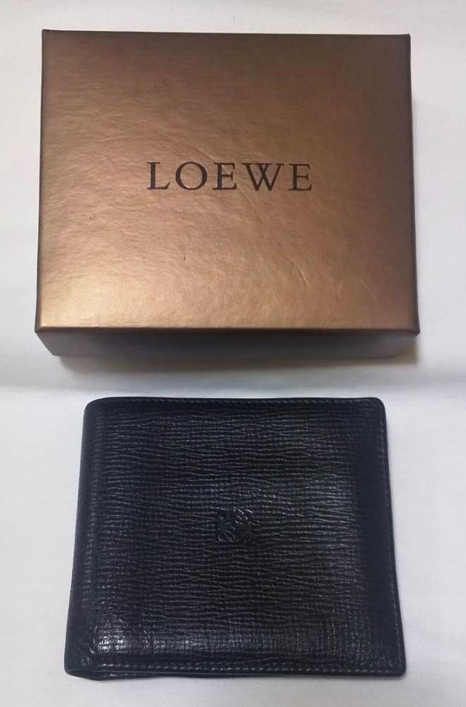 LOEWE ロエベ 二つ折り財布 ウォレット ブラック 黒 レザー LOEWE ロエベ 二つ折り財布 ウォレット ブラック 黒 レザー