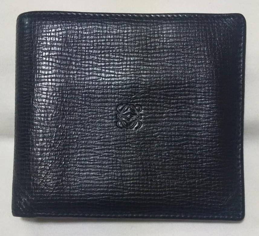 LOEWE ロエベ 二つ折り財布 ウォレット ブラック 黒 レザー LOEWE ロエベ 二つ折り財布 ウォレット ブラック 黒 レザー