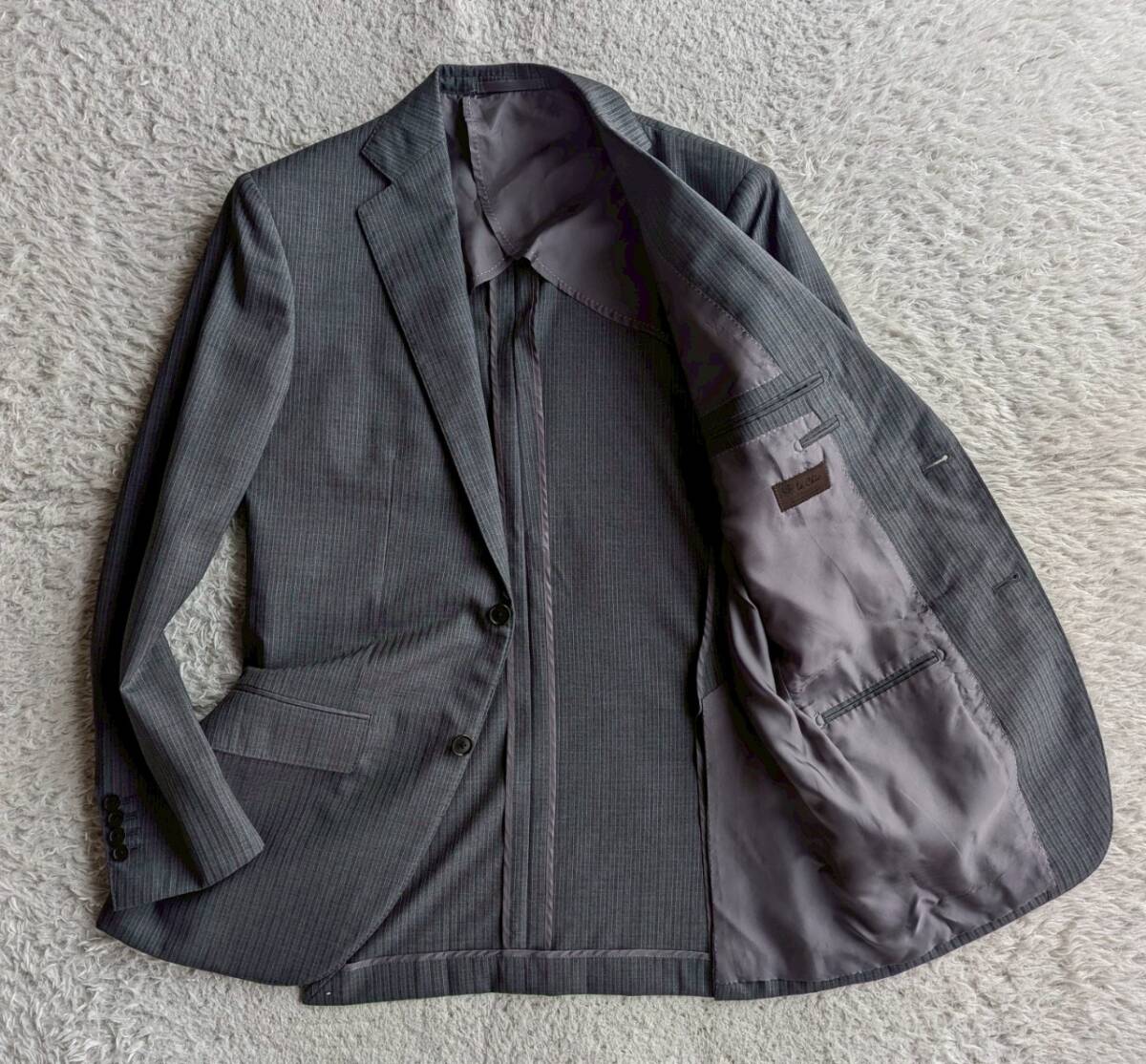 Le Chic ルシック イタリア 最高級生地 ロロピアーナ ウール 2B ジャケット 本切羽 Lサイズ相当_画像3