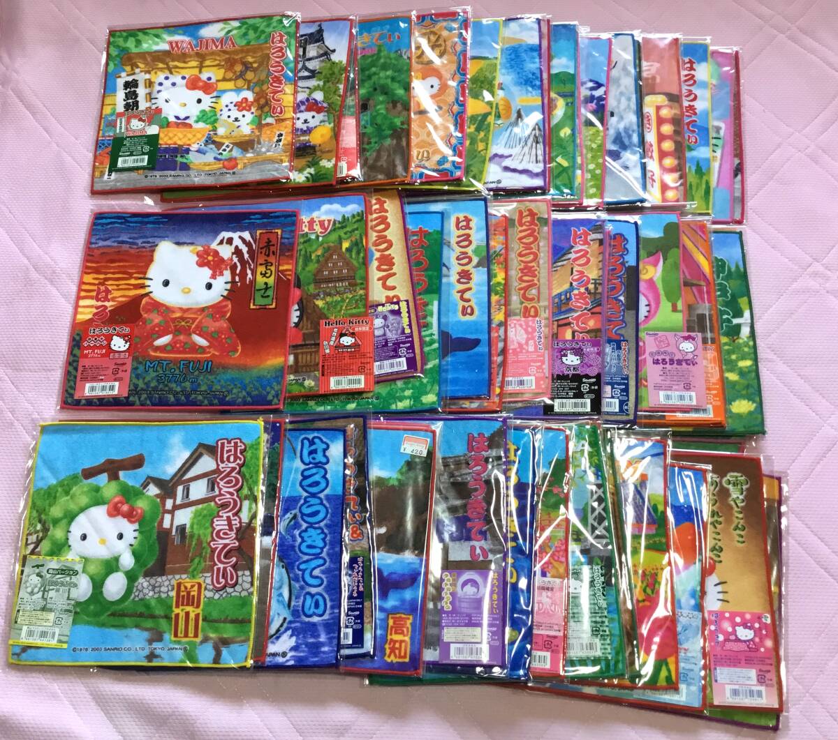 ご当地キティ☆プチタオル53枚セット 2003年製(ハローキティ ご当地キティ☆プチタオル53枚セット 2003年製(ハローキティ