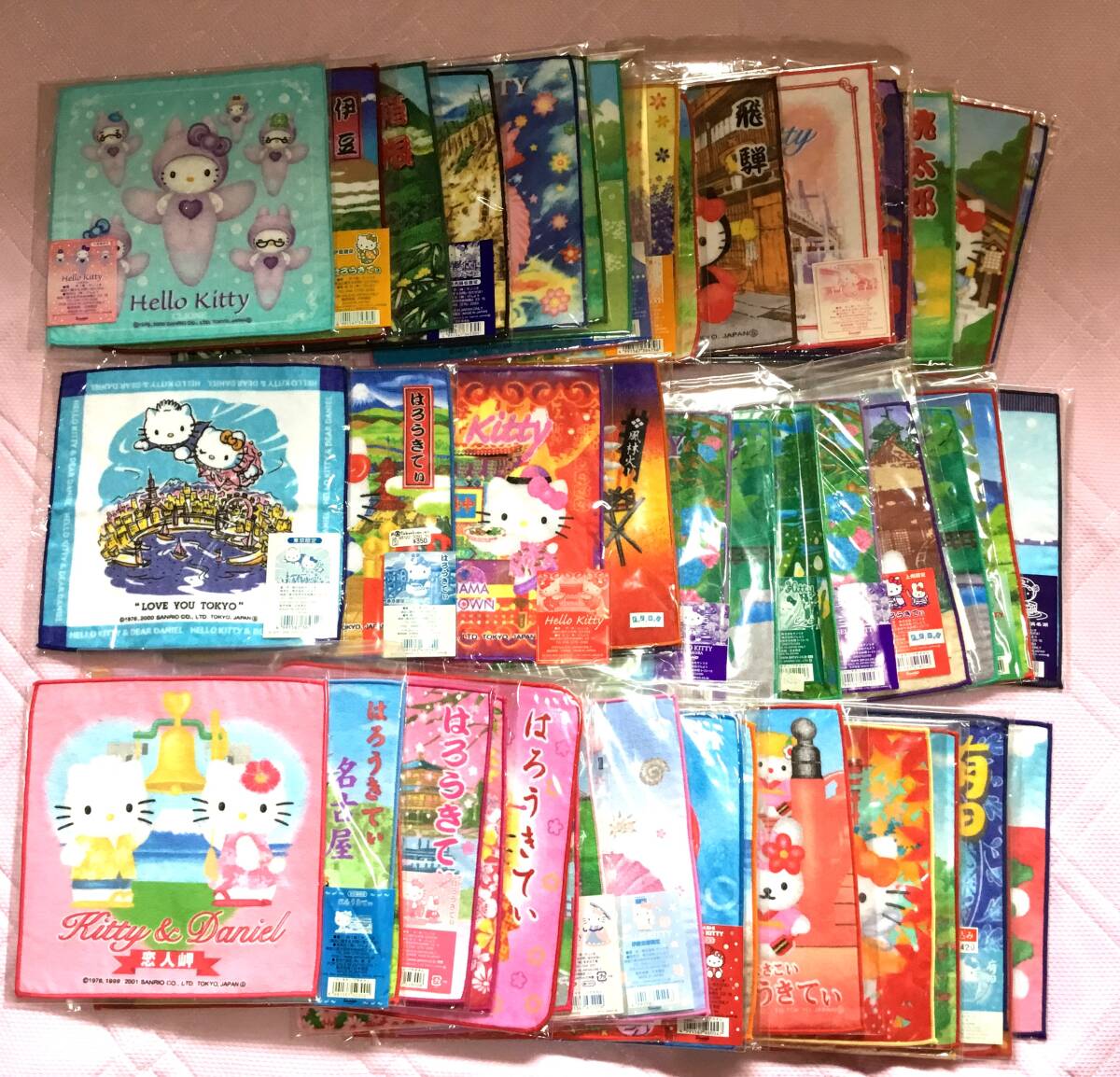 ご当地キティ☆プチタオル55枚セット 2000年、2001年製(ハロー ご当地キティ☆プチタオル55枚セット 2000年、2001年製(ハロー
