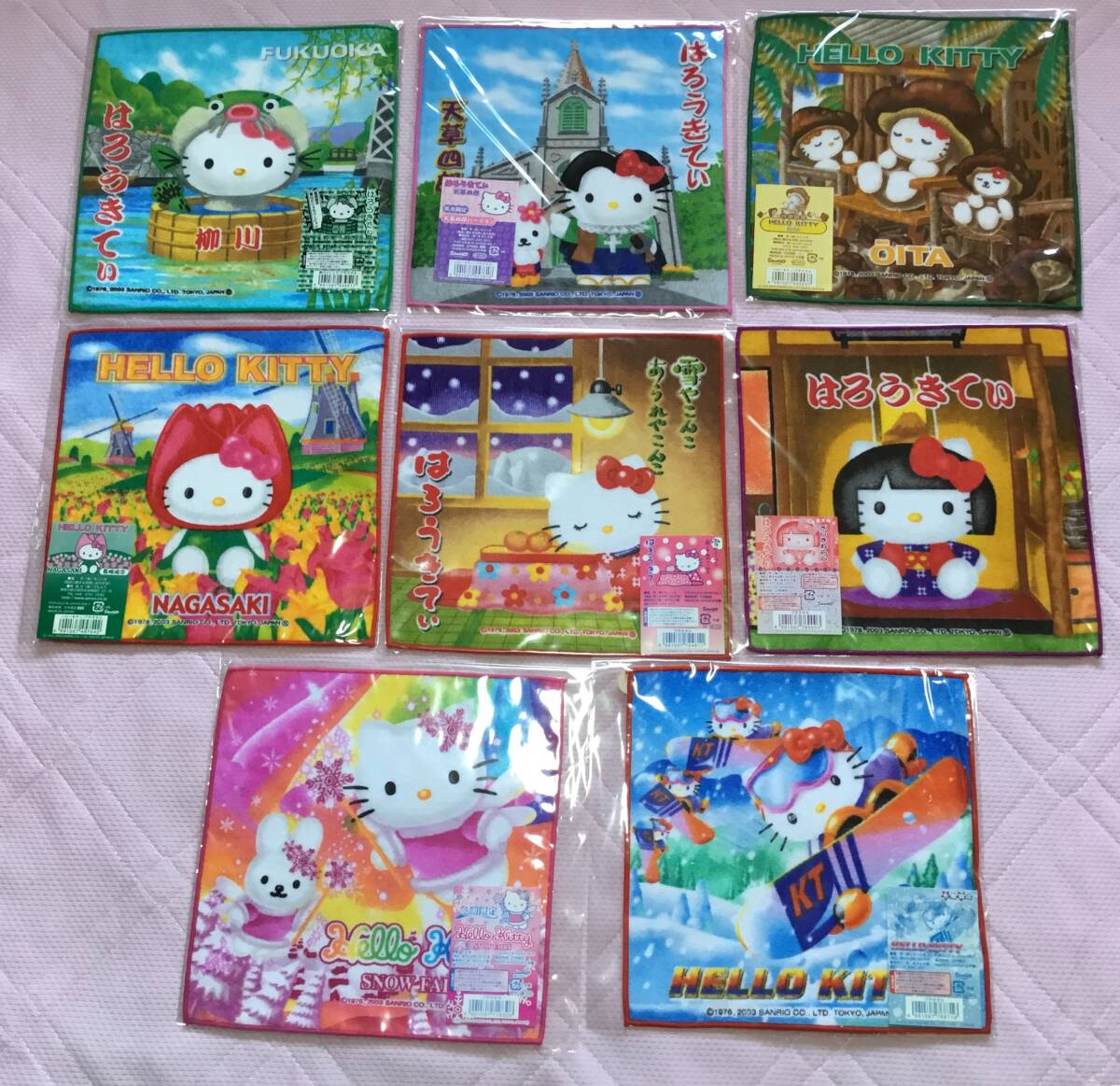 ご当地キティ☆プチタオル53枚セット 2003年製(ハローキティ ご当地キティ☆プチタオル53枚セット 2003年製(ハローキティ