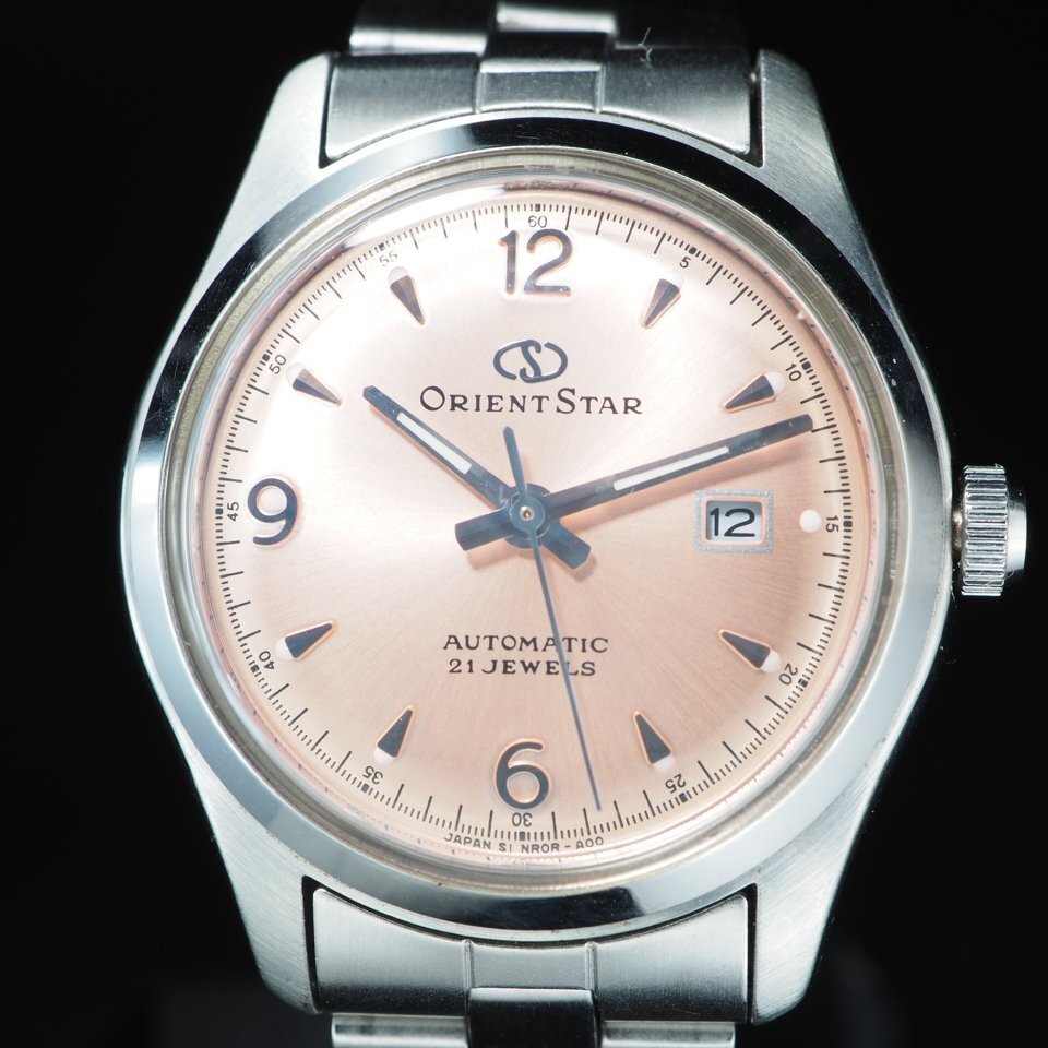 良品【稼働品】ORIENT オリエントスリースター NQ1P ピンク 自動
