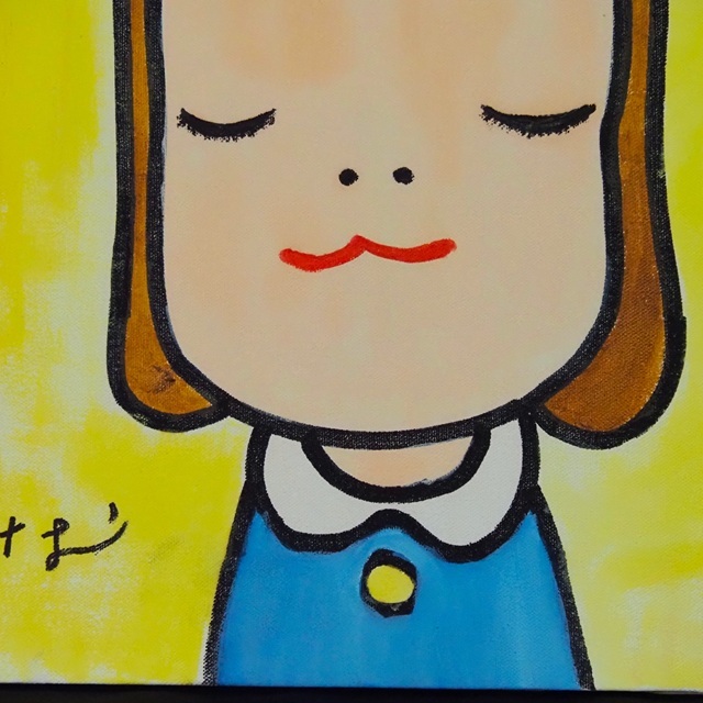 絵画 【模写】作者不明 女の子 奈良美智 表サイン 額装無し F6号 絵画 【模写】作者不明 女の子 奈良美智 表サイン 額装無し F6号