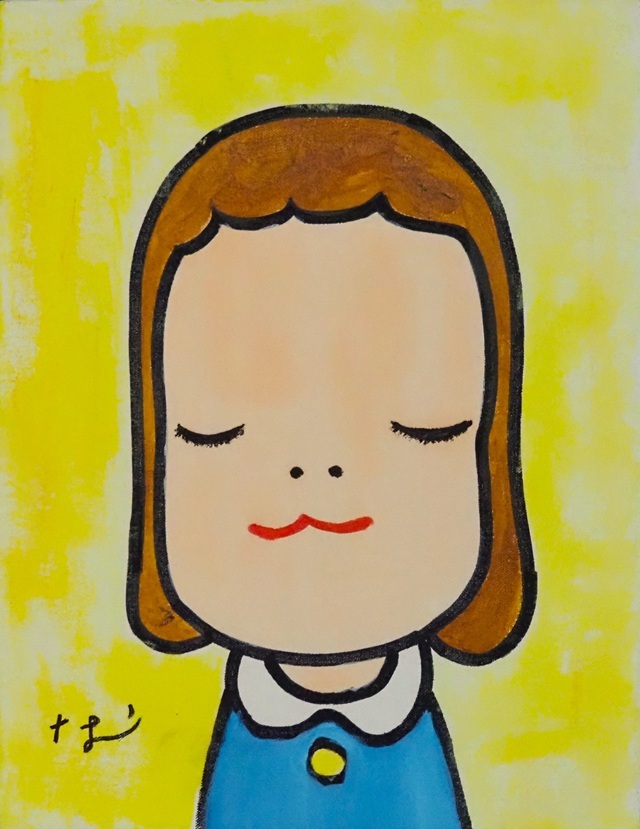 絵画 【模写】作者不明 女の子 奈良美智 表サイン 額装無し F6号 絵画 【模写】作者不明 女の子 奈良美智 表サイン 額装無し F6号