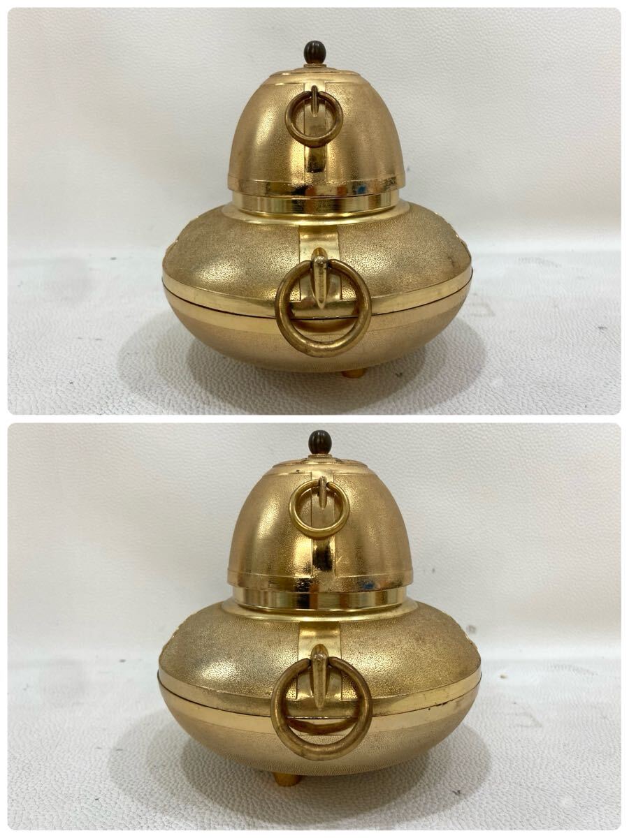 MW04001◇ 茶釜 香炉 24KGP 金メッキ アンティーク インテリア MW04001◇ 茶釜 香炉 24KGP 金メッキ アンティーク インテリア