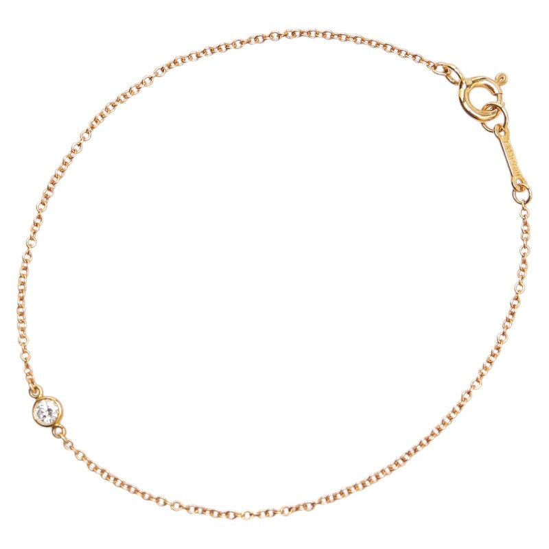 ティファニー バイザヤード 1Pダイヤ ブレスレット K18YG イエローゴールド レディース TIFFANY&Co. 【中古】