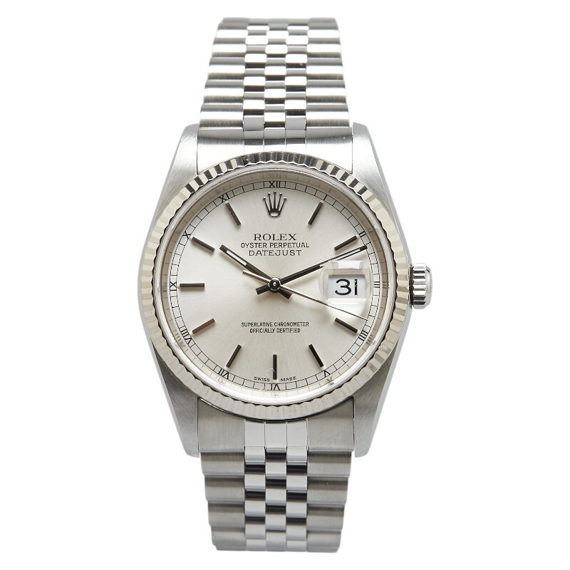  Rolex Date Just наручные часы 16234 самозаводящиеся часы серебряный циферблат нержавеющая сталь белое золото мужской ROLEX [ б/у ]