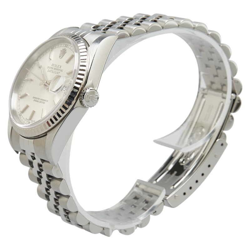  Rolex Date Just наручные часы 16234 самозаводящиеся часы серебряный циферблат нержавеющая сталь белое золото мужской ROLEX [ б/у ]