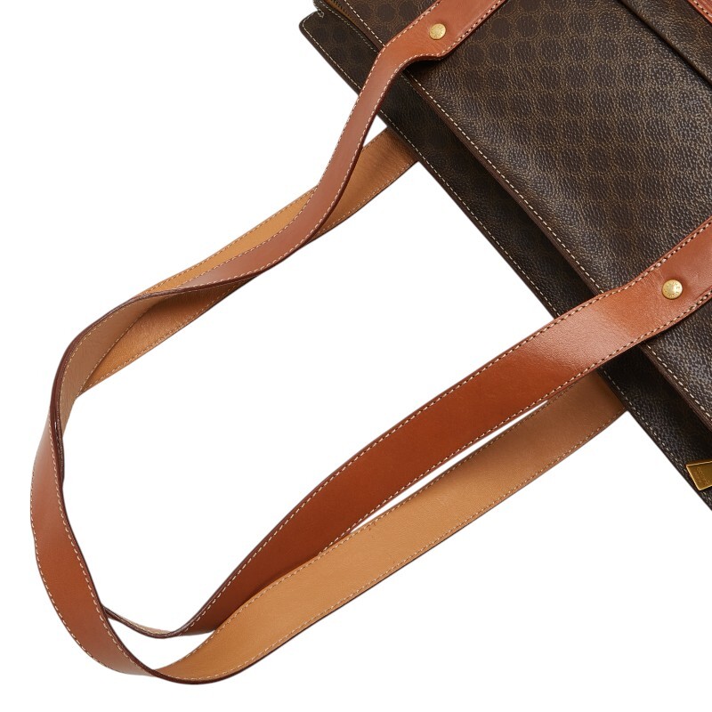 セリーヌ マカダム トートバッグ ブラウン PVC レザー レディース CELINE 【中古】_画像4