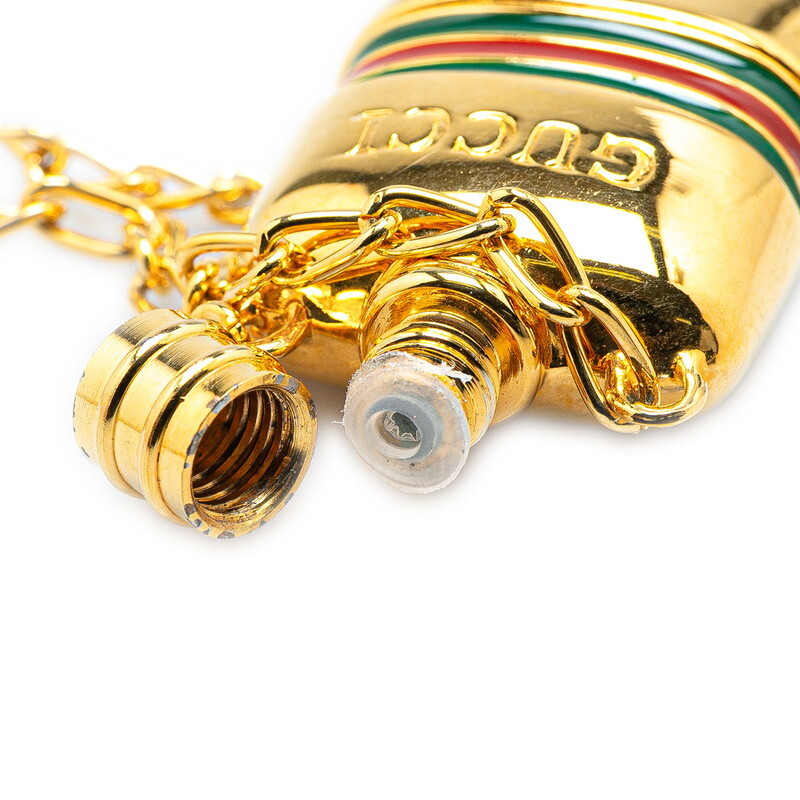 グッチ 香水瓶 シェリーライン ロングネックレス ゴールド マルチカラー メッキ レディース GUCCI 【中古】
