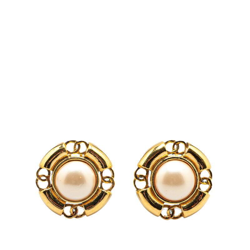 シャネル ココマーク イヤリング ゴールド メッキ フェイクパール レディース CHANEL 【中古】