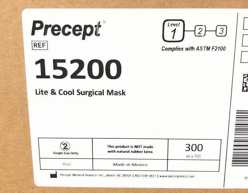 [ новый товар ] хирургический маска 50 листов входит ×6 box ×72 коробка Precept 15200 одноразовый ASTM Revell 1 голубой *BD14LM-W#25