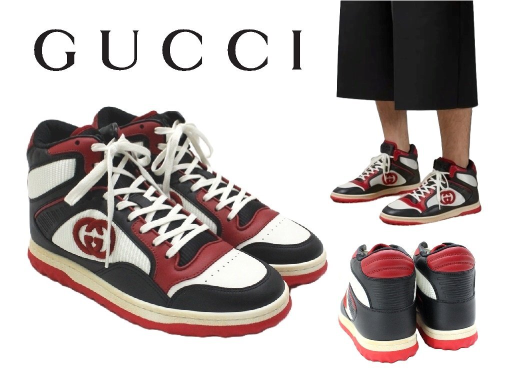 15万新品◇7=26cm◇GUCCI グッチ インターロッキングGGロゴ刺繍 15万新品◇7=26cm◇GUCCI グッチ インターロッキングGGロゴ刺繍