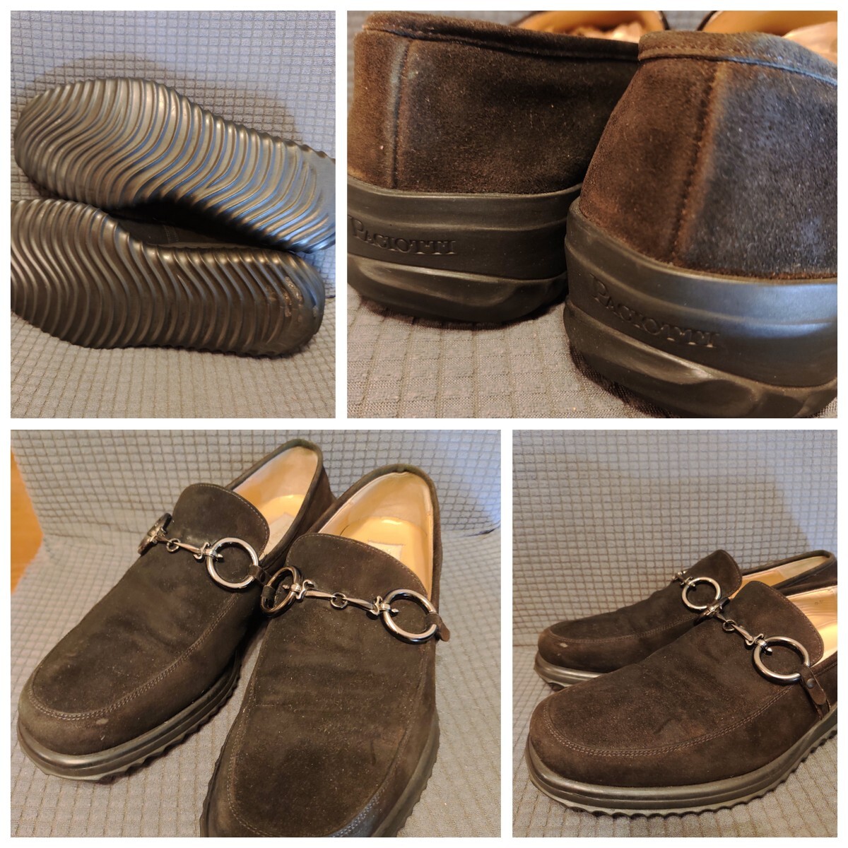 チョザーレパチョッティ CESARE PACIOTTI 靴 革靴 ローファー スリッポン スウェード ブラウン 5.5 24.5cm メンズ 6S-5800 【完動品】_画像1