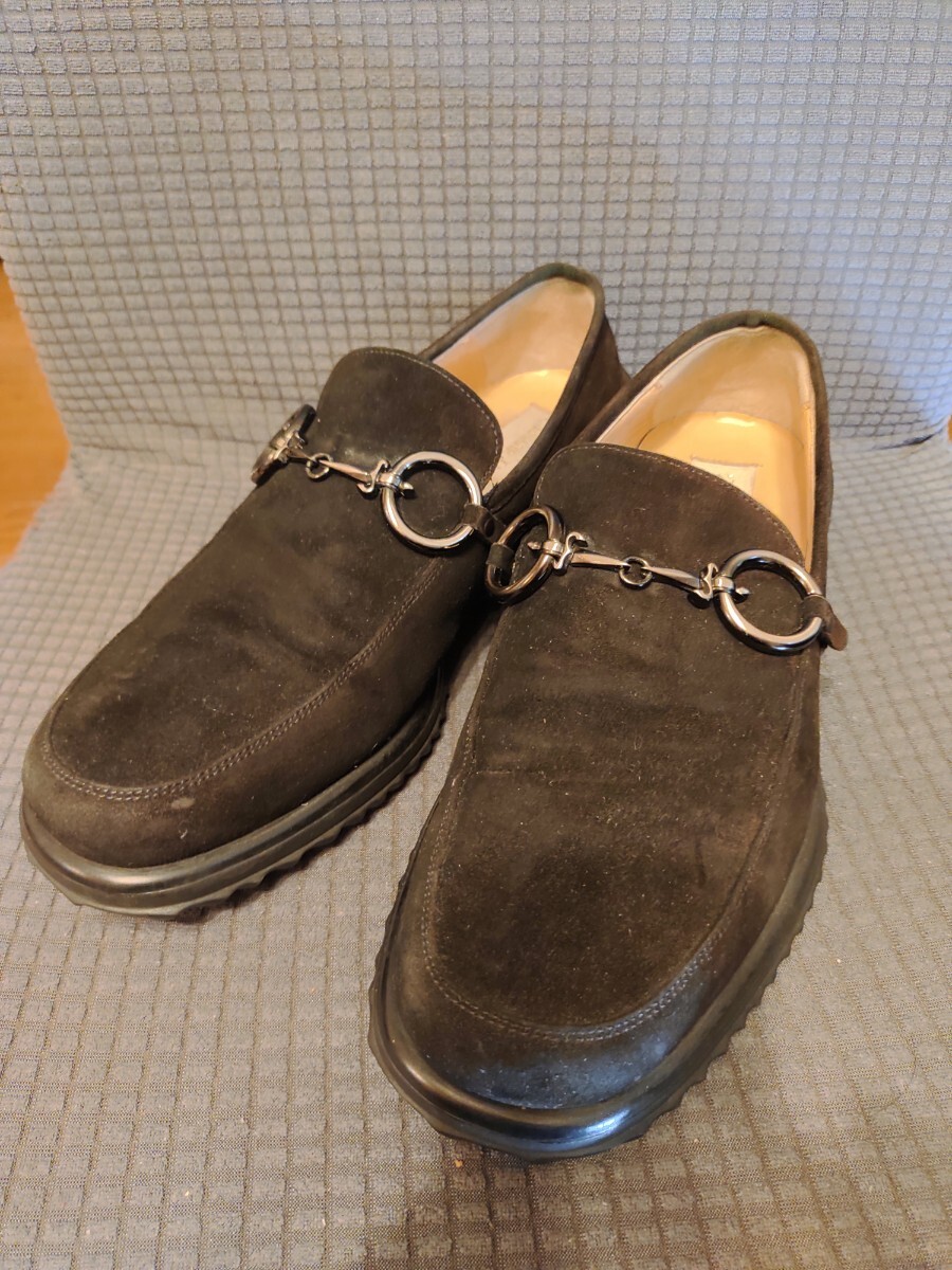 チョザーレパチョッティ CESARE PACIOTTI 靴 革靴 ローファー スリッポン スウェード ブラウン 5.5 24.5cm メンズ 6S-5800 【完動品】_画像2